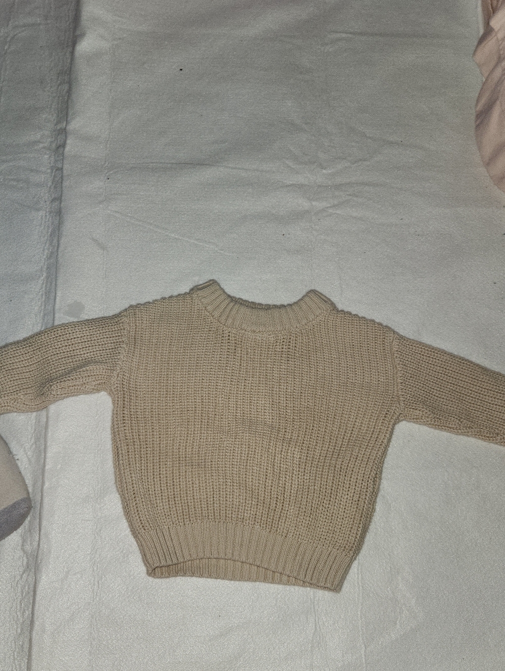 Little Co Cream Crewneck Knit Sweater 12m
